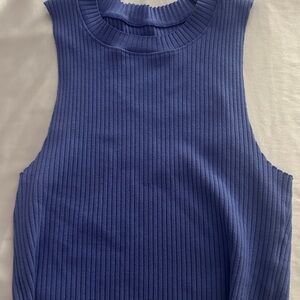 Aerie Ribbed Tank Top in Deep Blue